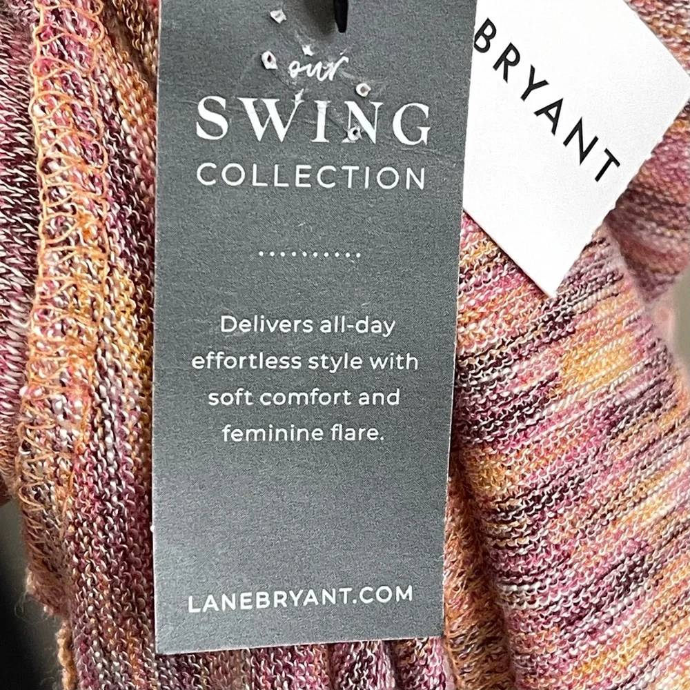 NWT Lane Bryant Blouson Sleeve Funnel Neck Hacci Knit Top (Space Dye) - 18/20
